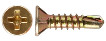 Саморезы оконные потай сверло Жёлтый цинк