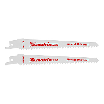 Полотна универсальные для сабельной пилы S611DF 125/4.3 мм, Bimetal, 2 шт, Pro Matrix
