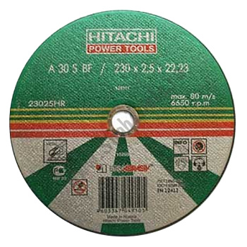 Круг Hitachi отрезной 230х2,5х22 по металлу Упаковка 25 шт.