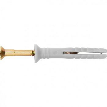 Дюбель-гвоздь полипропиленовый с потайным бортиком 8 х 120 мм, 100 шт Сибртех