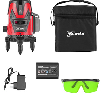 Лазерный уровень MXL GREEN, 30 м, зеленый луч, акк. Li 2400 mAh, сумка, резьба 5/8" MTX