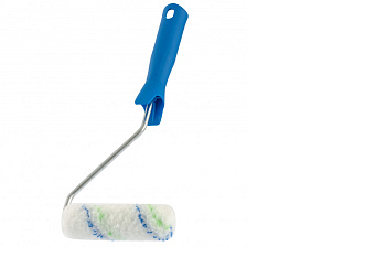 Мини-валик в сборе "Водные краски", 110 мм, ворс 12 мм,D - 16 мм, D ручки - 6 мм,полиэстер// Сибртех