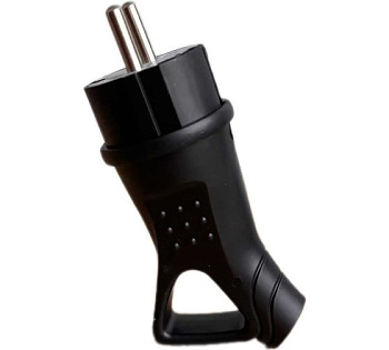 Вилка кабельная Monolit каучуковая с заземлением прямой ввод 16A IP54, Чёрный 