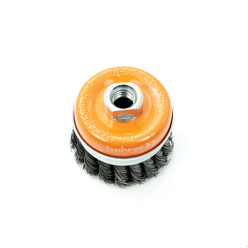 Кордщетка Bohrer чашеобразная витая жесткая усиленная кольцом 65 мм (толщ. проволоки 0,5 мм) для УШМ (М14) (80/1)