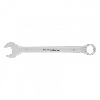 Ключ комбинированный, 16 мм, CrV, матовый хром Stels Ключ комбинированный, 16 мм, CrV, матовый хром Stels
