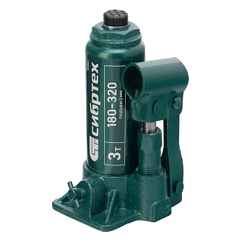 Домкрат гидравлический бутылочный, 3 т, 180-320 мм Сибртех