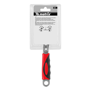 Ключ разводной, 200 мм, переставная губка, двухкомпонентная рукоятка Matrix Ключ разводной, 200 мм, переставная губка, двухкомпонентная рукоятка Matrix