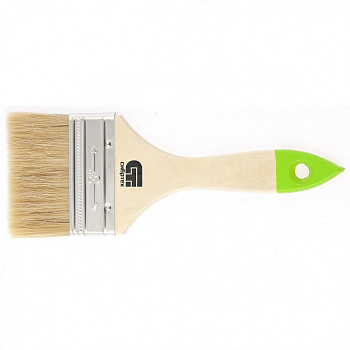Кисть плоская 75 мм, натуральная щетина, деревянная ручка// Сибртех