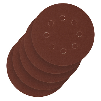 Круг абразивный на ворсовой подложке под "липучку", перфорированный, P 220, 125 мм, 5 шт Сибртех