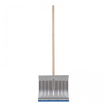 Лопата для уборки снега стальная оцинкованная, 430 х 370 х 1350 мм, деревянный черенок, Россия, Сибртех