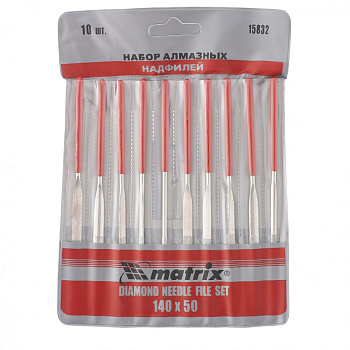 Набор надфилей алмазных, 140 х 50 х 3 мм, 10 шт Matrix Набор надфилей алмазных, 140 х 50 х 3 мм, 10 шт Matrix