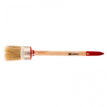 Кисть круглая Профи №6 (30 мм), натуральная щетина, деревянная ручка// MTX