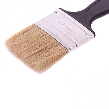 Кисть флейцевая "Стандарт", 50x6, натуральная щетина, пластиковая ручка// Сибртех