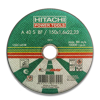 Круг Hitachi отрезной 150х1,6х22 по металлу Упаковка 25 шт.