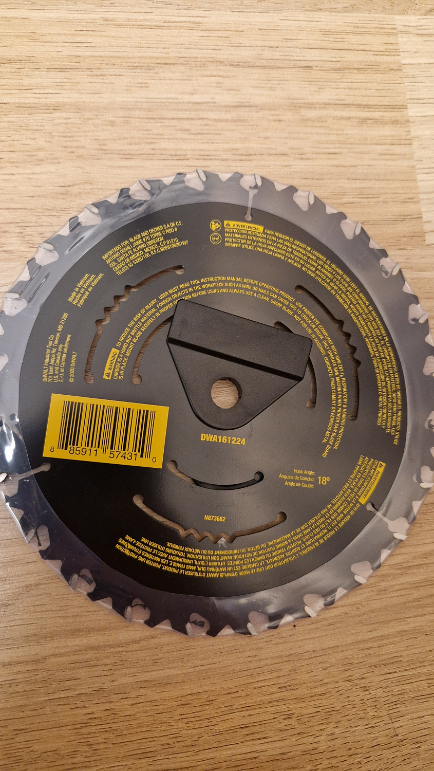 Пильный диск DeWalt DWA161224 165/16 мм