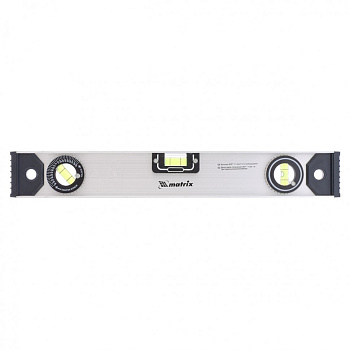 Уровень алюминиевый "Рельс", 400 мм, 3 глазка (1 поворотный) Matrix