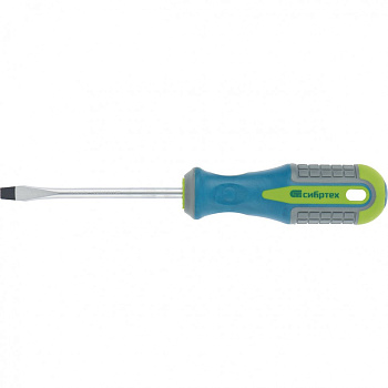 Отвертка, SL6 х 100 мм, CrV, трехкомпонентная рукоятка Сибртех