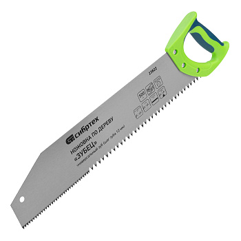 Ножовка по дереву "Зубец", 500 мм, шаг зуба 10 мм, каленый зуб 2D, двухкомпонентная рукоятка Сибртех Ножовка по дереву "Зубец", 500 мм, шаг зуба 10 мм, каленый зуб 2D, двухкомпонентная рукоятка Сибртех