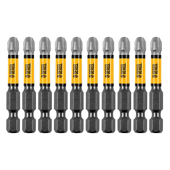 Бита IMPACT, PH3x50 мм, лазерная обработка шлица, сталь S2, 10 шт., Е 6,3 Denzel