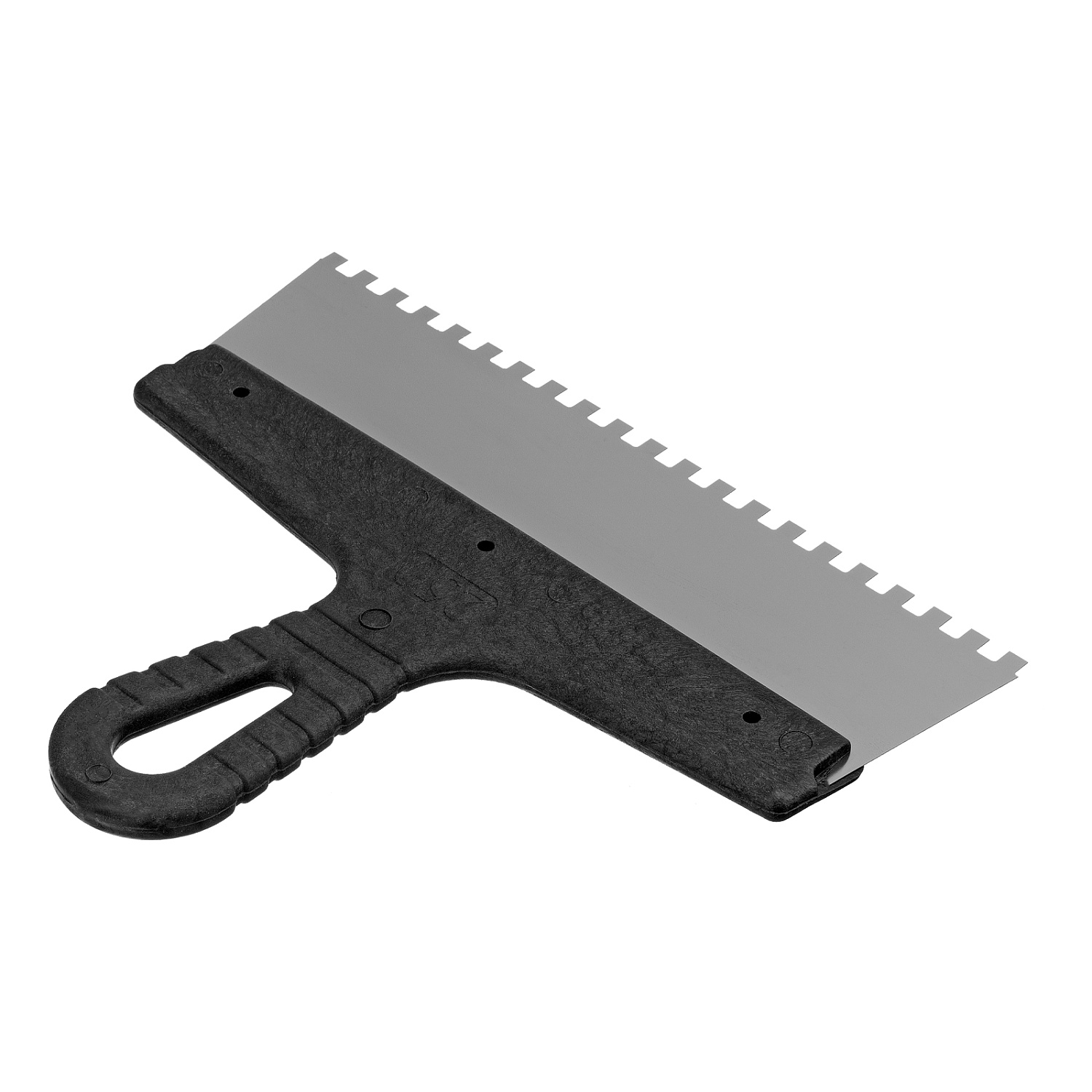 Шпатель из нержавеющей стали, 250 мм, зуб 6х6 мм, пластмассовая ручка// Сибртех