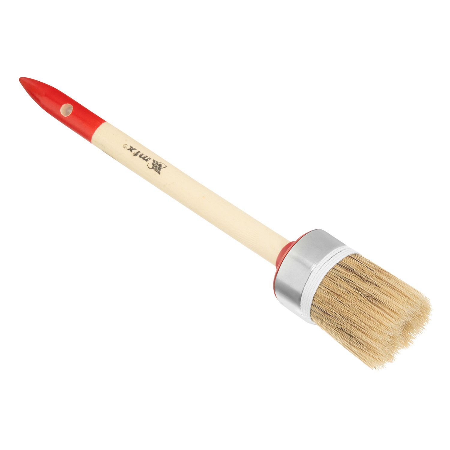 Кисть круглая Профи №8 (35 мм), натуральная щетина, деревянная ручка// MTX