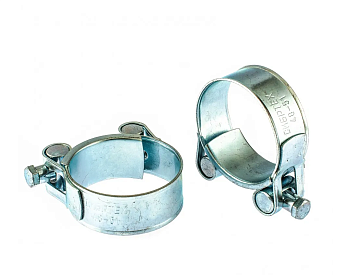 Хомуты металлические, силовые 48-51 мм, ширина 22 мм, шарнирный, W1, 2 шт Сибртех