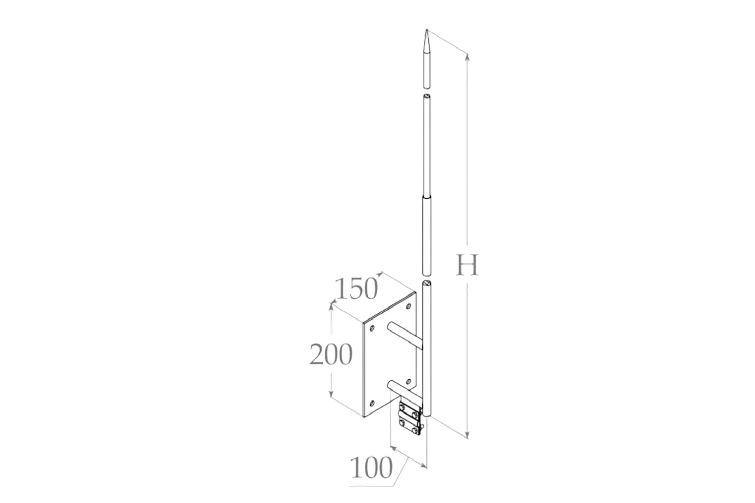 Шпиль на дымоход H=3000 мм