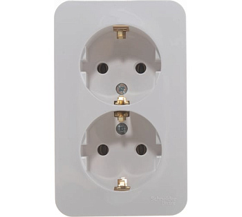 BLANCA О/У РОЗЕТКА двойная с заземл. без шт. ИЗОЛ.ПЛ.,16А, 250В, БЕЛЫЙ