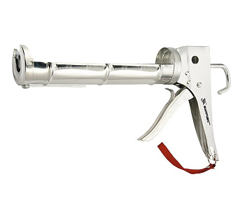 Пистолет для герметика, 310 мл, "полуоткрытый", хромир., зубчатый шток 7 мм// Matrix