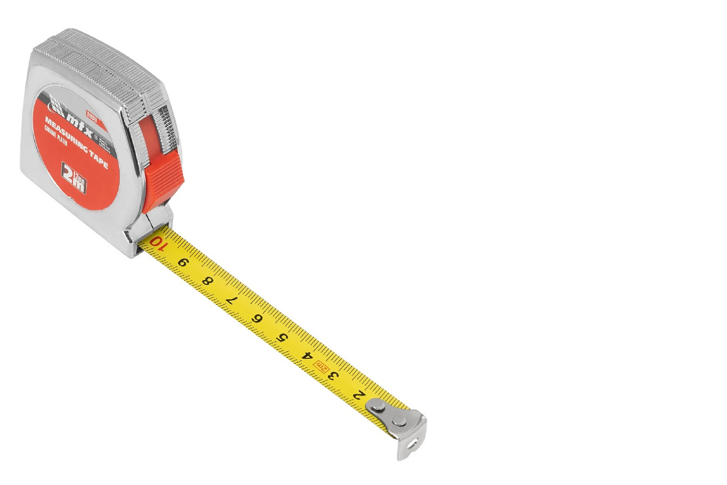 Рулетка Chrom, 2 м x 13 мм, хромированный корпус MTX