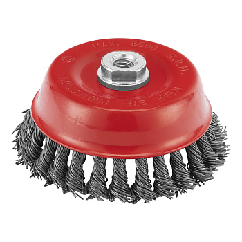 Щетка для УШМ, 125 мм, М14, "чашка", крученая проволока 0.8 мм Matrix