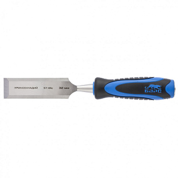 Долото-стамеска, плоская, 32 мм, двухкомпонентная рукоятка, металлический затыльник Барс