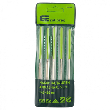 Набор надфилей алмазных, 140 х 50 х 3 мм, 5 шт Сибртех Набор надфилей алмазных, 140 х 50 х 3 мм, 5 шт Сибртех