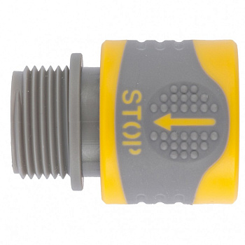 Соединитель быстросъемный, наружная резьба 3/4, с аквастоп Palisad Luxe