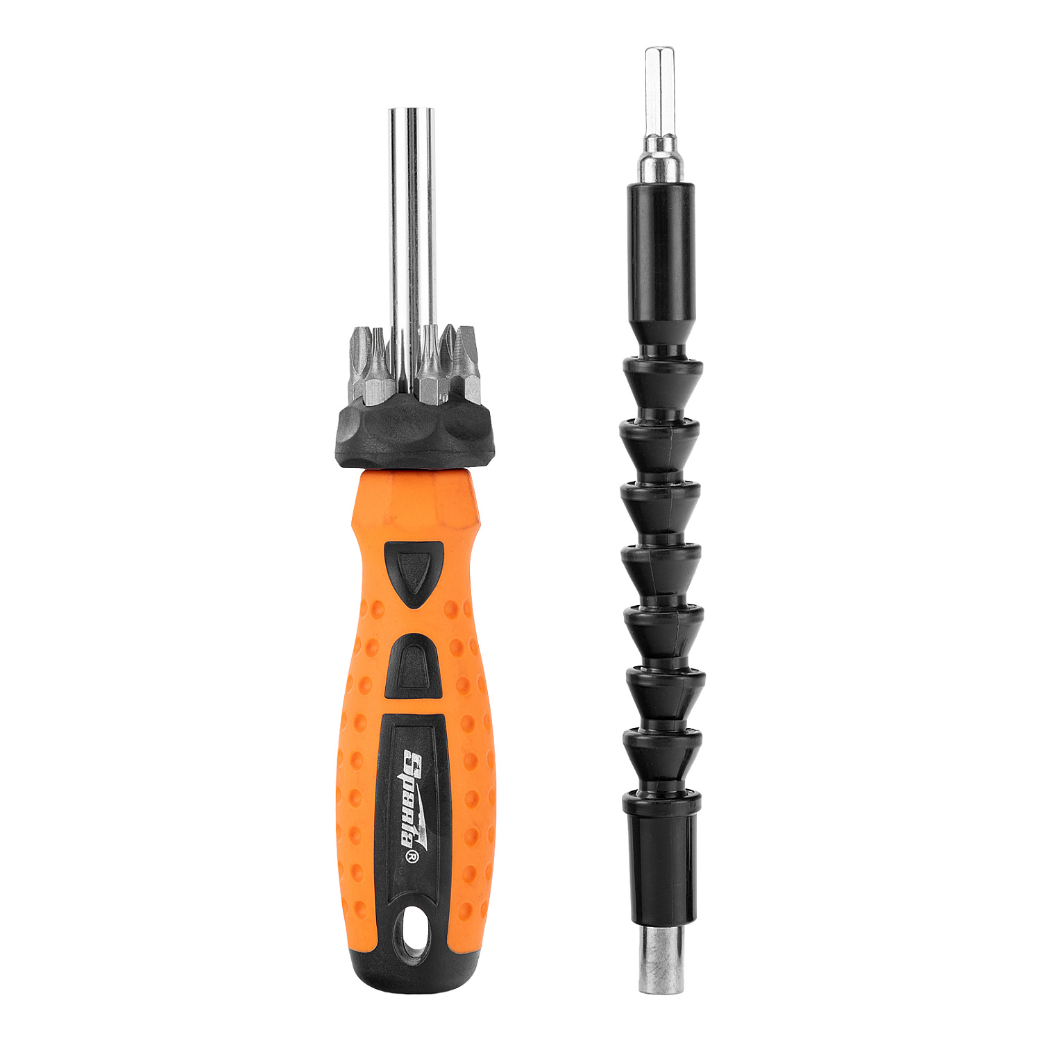 Отвертка телескопическая, набор бит, гибкий привод, 8 шт, Sparta