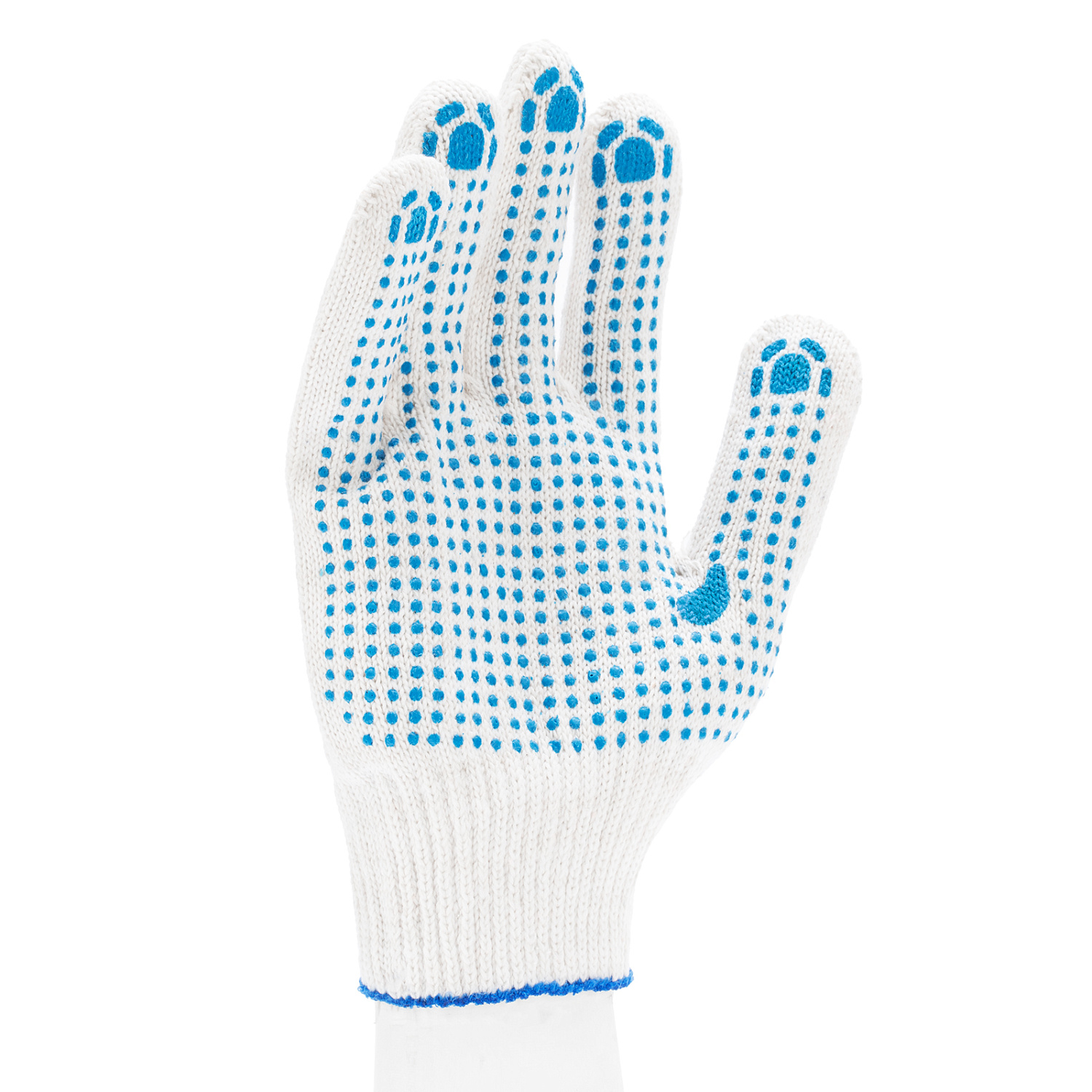 Перчатки х/б, ПВХ покрытие, "Точка", 10 класс, стикер Россия