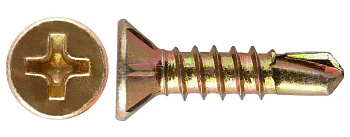 Саморез оконный со сверлом, Жёлтый цинк, под автомат 3,9х25 Kn (16000шт)