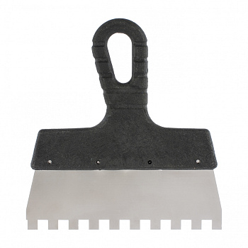 Шпатель из нержавеющей стали, 150 мм, зуб 8х8 мм, пластмассовая ручка // Sparta