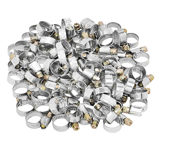 Хомуты металлические, Стандартное болтовое крепление 170-190 мм, 25 штук в упаковке, ширина 9 мм Сибртех