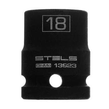 Головка ударная шестигранная, 18 мм, 1/2, CrMo Stels Головка ударная шестигранная, 18 мм, 1/2, CrMo Stels
