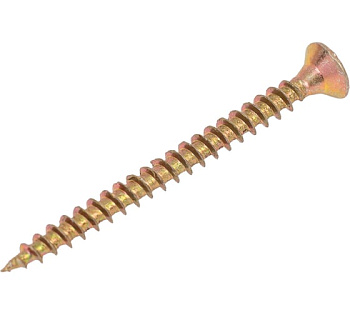 Саморез  жёлтый цинк 3,5х45 потайная, острый (50 шт)