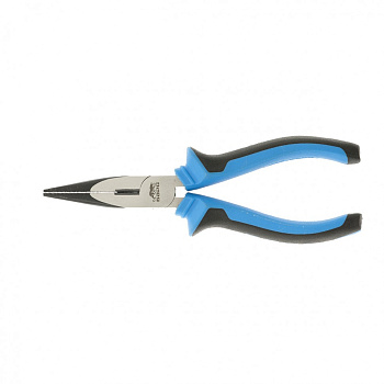 Длинногубцы прямые 160 мм, хром-ванадий, двухкомпонентные рукоятки Барс