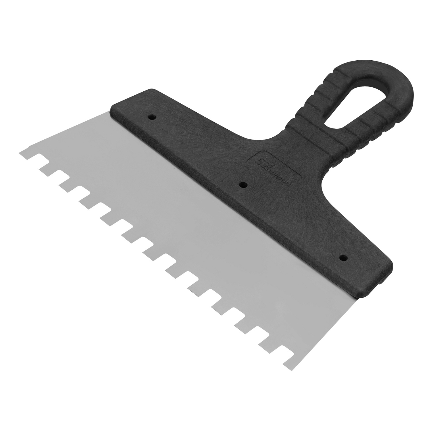 Шпатель из нержавеющей стали, 200 мм, зуб 8х8 мм, пластмассовая ручка// Сибртех