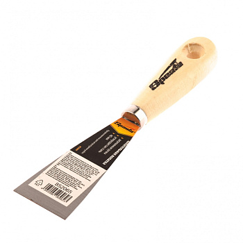 Шпательная лопатка из углеродистой стали, 40 мм, деревянная ручка// Sparta