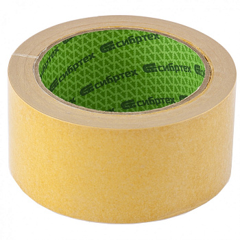 Лента клейкая двусторонняя, 50 мм х 5 м, на тканевой основе// Сибртех