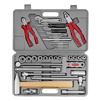 Набор слесарно-шоферского инструмента "Универсал-2", пластиковый бокс (НИЗ) Россия