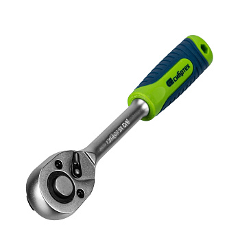 Ключ-трещотка 1/2", 45 зубьев, с быстрым сбросом, матовый хром Сибртех