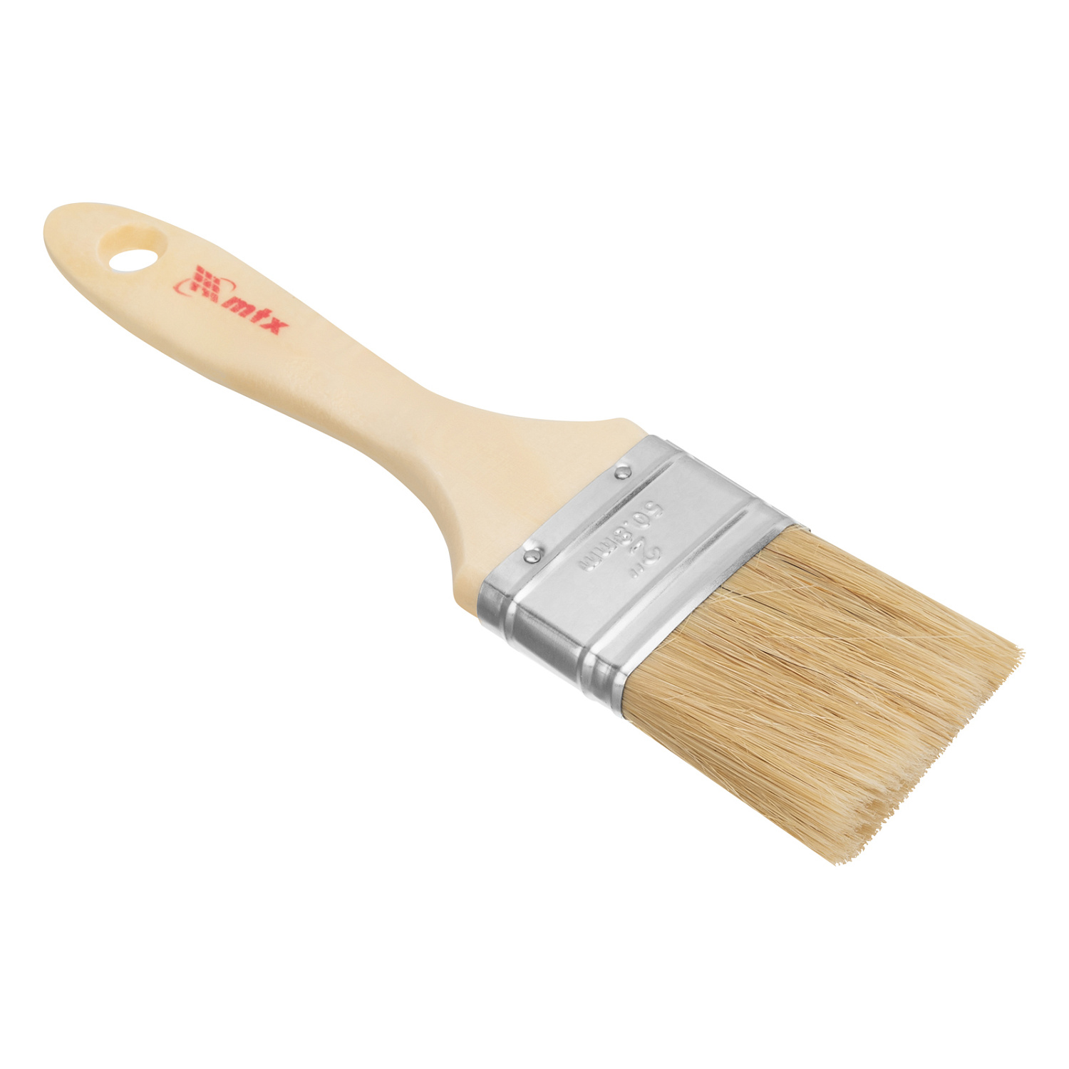 Кисть плоская "Евро" 2", натуральная щетина, деревянная ручка// MTX