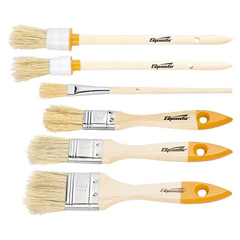 Набор кистей, 6 шт.(плоские 3/4", 1", 1,5", круглые №1,№2, №4.)// Sparta Набор кистей, 6 шт.(плоские 3/4", 1", 1,5", круглые №1,№2, №4.)// Sparta