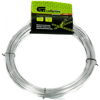 Проволока стальная 50 м, оцинкованная, термообработанная 1,0 мм // Сибртех